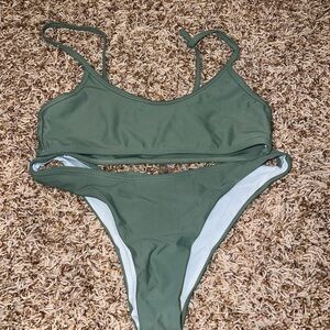 Olive Green Women's Swimwear Set
